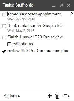 This is what Tasks look like in Gmail.